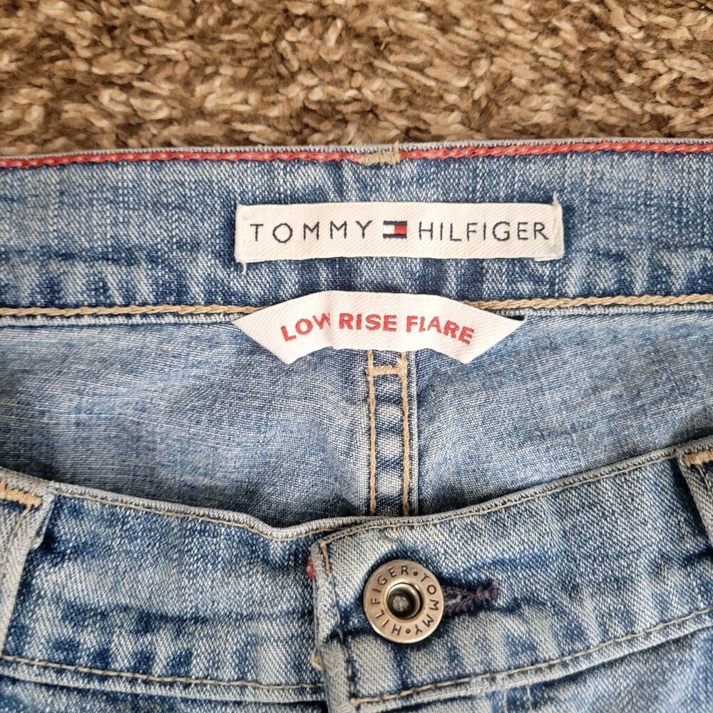 Vintage Tommy Hilfiger Jeans Womens Size 12L Low Rise Flare Blue Denim